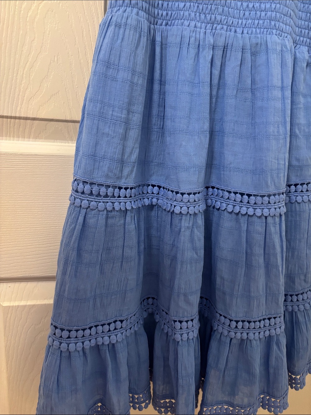 Steve Madden Blue Smocked Tiered Sundress - Picture 4 of 5